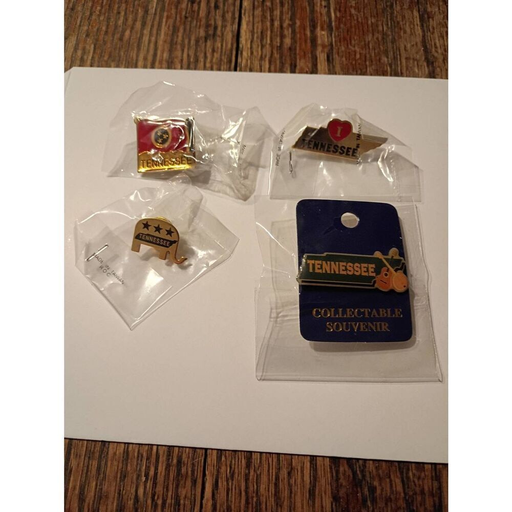 Tennessee State Pin Lot Enamel Hat Lapel Pins Souvenir Set 4pc NEW